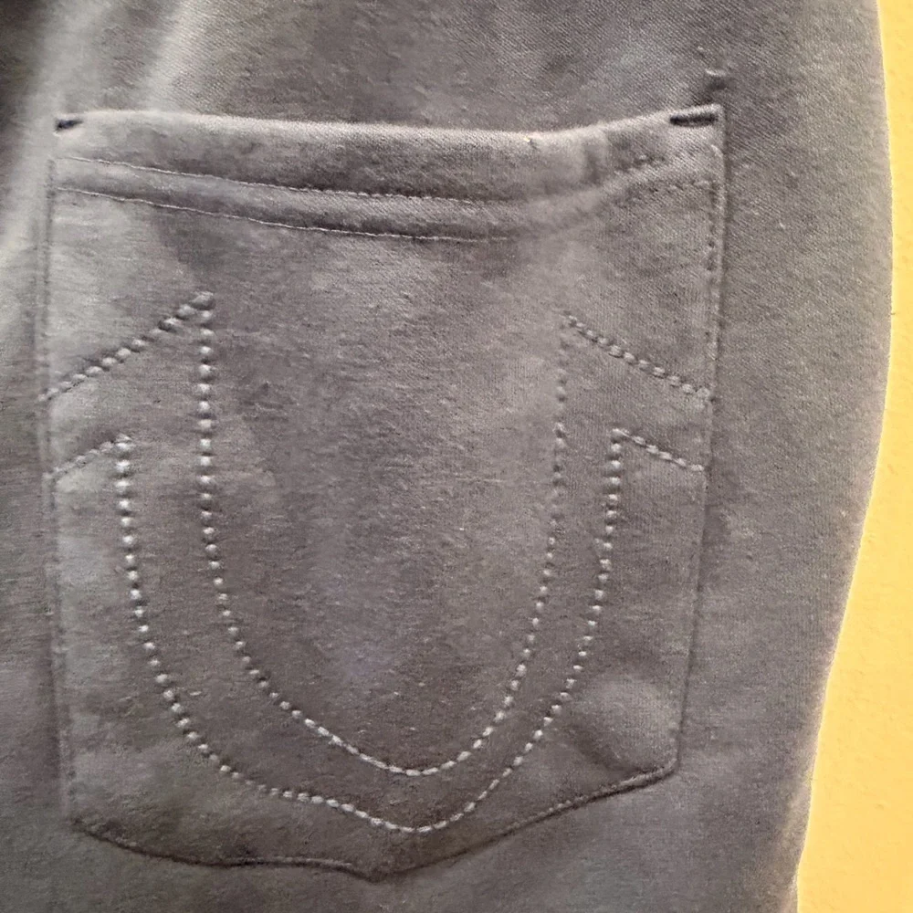 True Religion Jogger Sweatpants Blue Logo Fleece‎ Drawstring Men’s XL